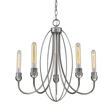 Z-Lite Persis 5 Light Chandelier, Old Silver 3000-5OS